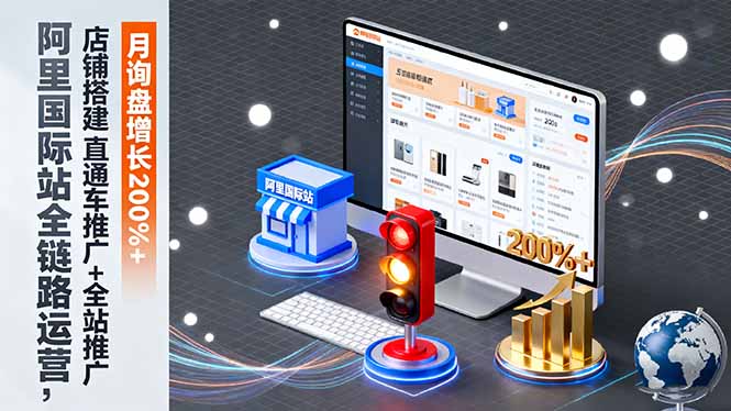 阿里国际站全链路运营，店铺搭建+直通车推广+全站推广，月询盘增长200%+-董叔项目网