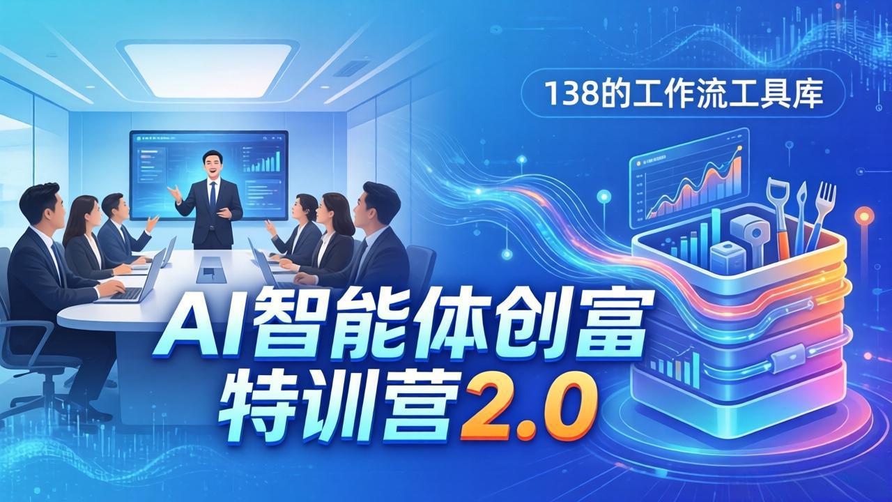 AI智能体创富训练营2.0：3天闭门直播+视频课+工具库，从0到1搭建智能体附138个工作流-董叔项目网