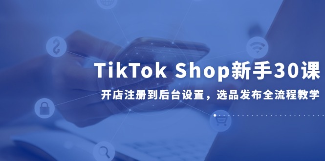 TikTok Shop新手30课，开店注册到后台设置，选品发布全流程教学-董叔项目网