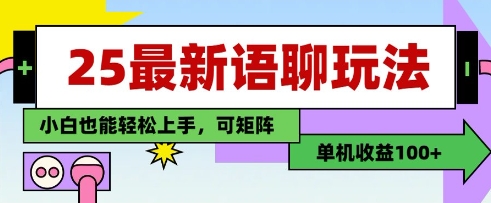 25年最新语聊玩法,纯手工,单机收益100+,小白也能轻松上手,可矩阵操作-董叔项目网