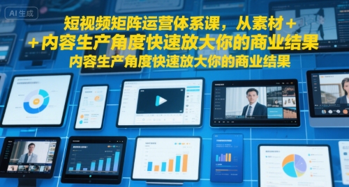 短视频矩阵运营体系课，从素材+内容生产角度快速放大你的商业结果-董叔项目网