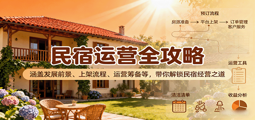 民宿运营全攻略:涵盖发展前景、上架流程、运营筹备等,带你解锁民宿经营之道-董叔项目网