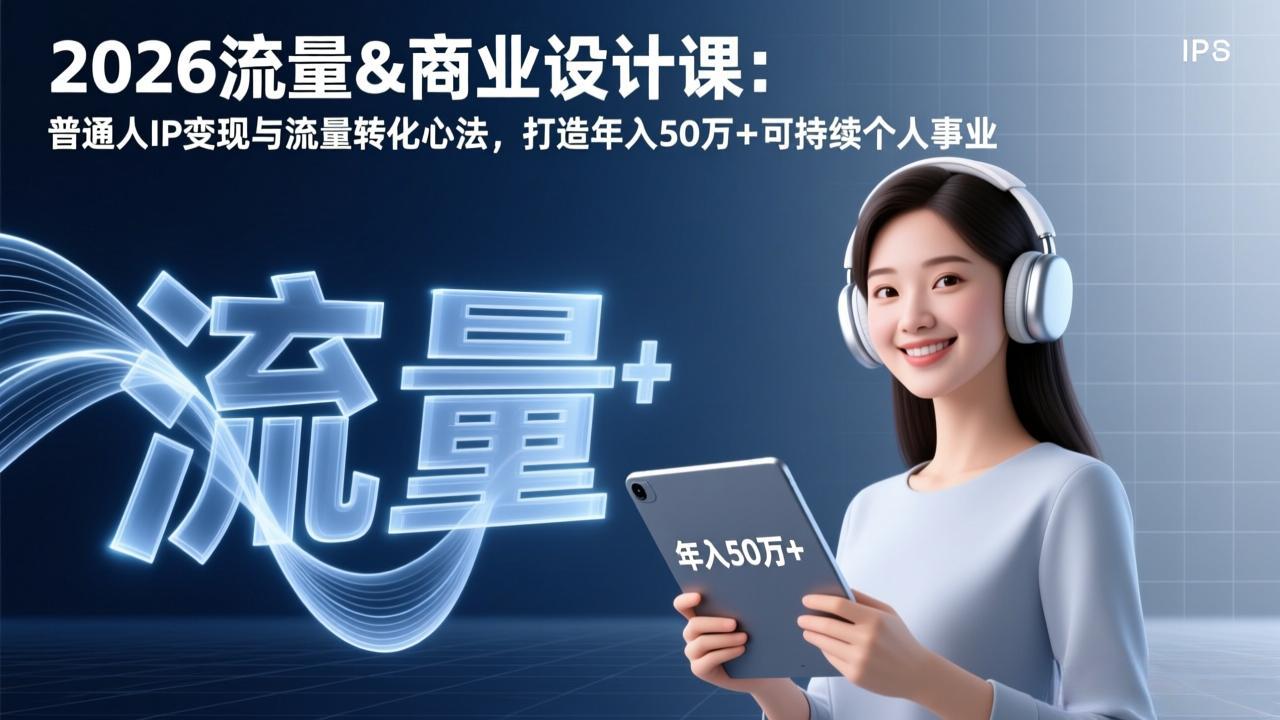 2026流量&商业设计课：普通人IP变现与流量转化心法，打造年入50万+可持续个人事业-董叔项目网