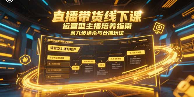 直播带货线下课，运营型主播培养指南，含九步绝杀与仓播玩法-董叔项目网