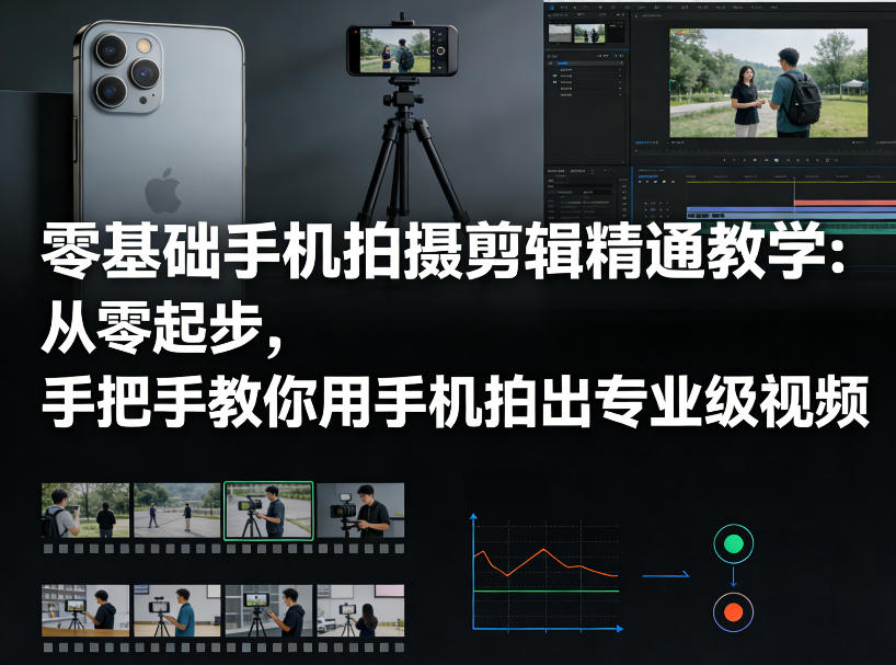 零基础手机拍摄剪辑精通教学：从零起步，手把手教你用手机拍出专业级视频-董叔项目网