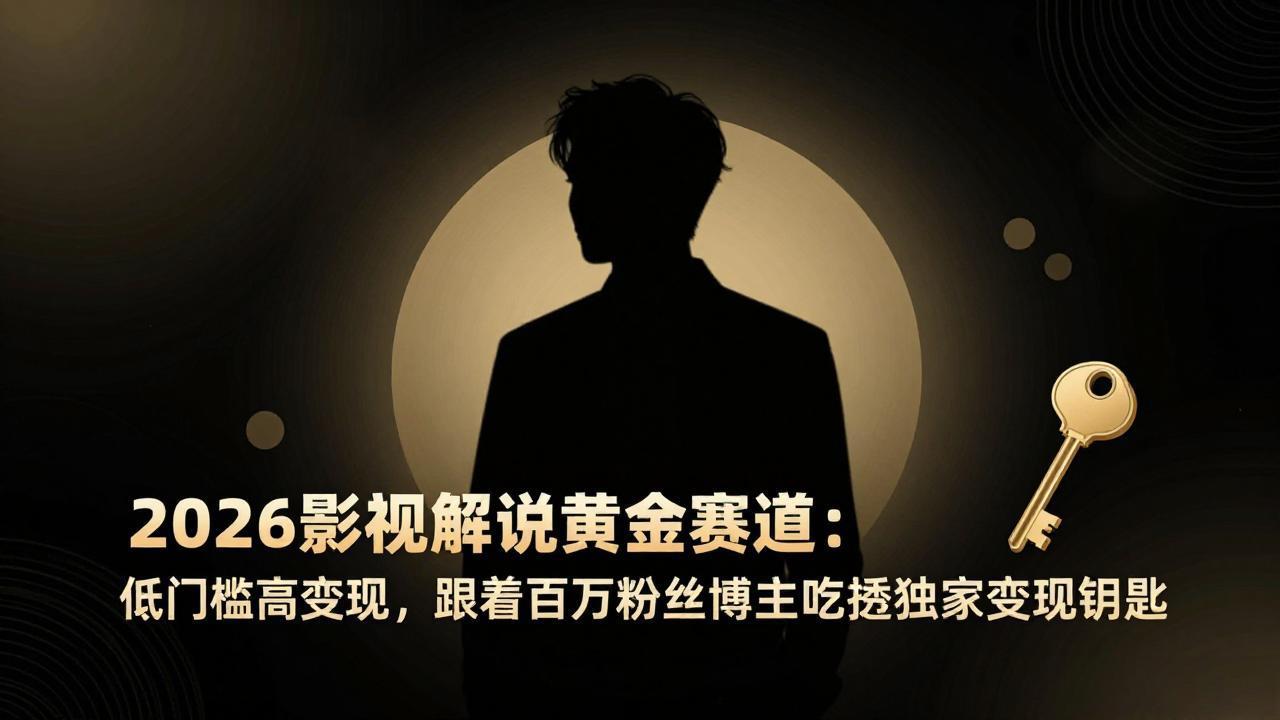 2026影视解说黄金赛道：低门槛高变现，跟着百万粉丝博主吃透独家变现钥匙-董叔项目网