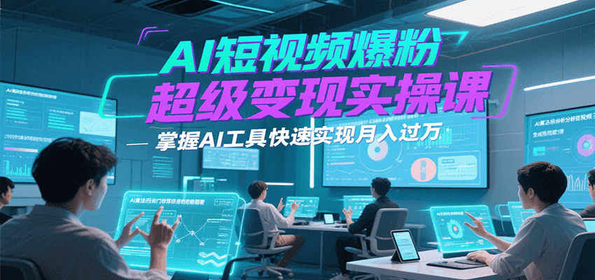 AI短视频爆粉超级变现实操课，掌握AI工具快速实现月入过万-董叔项目网