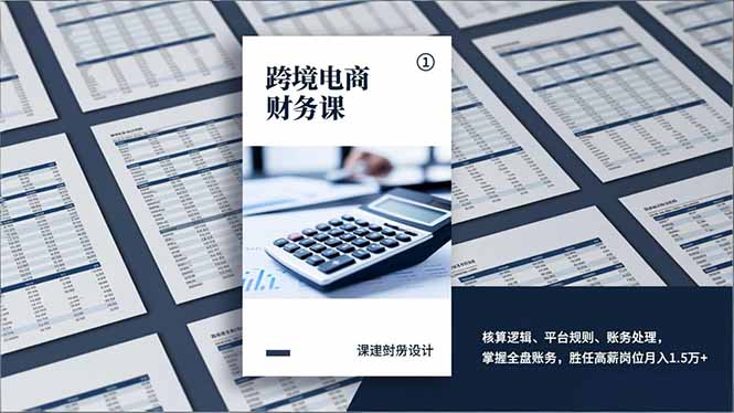 跨境电商财务课，核算逻辑、平台规则、账务处理，掌握全盘账务，胜任高薪岗位月入1.5万+-董叔项目网
