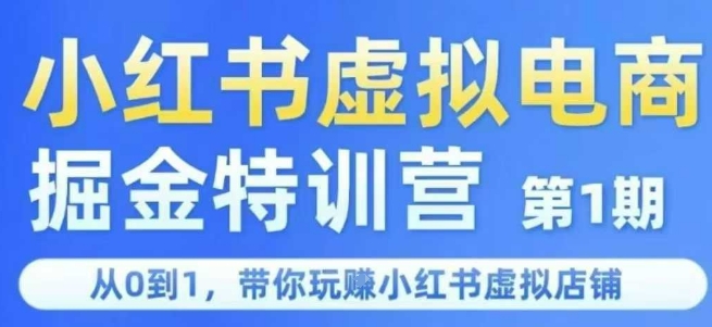 小红书虚拟电商掘金特训营第1期，从0到1，带你玩转小红书虚拟店铺-董叔项目网