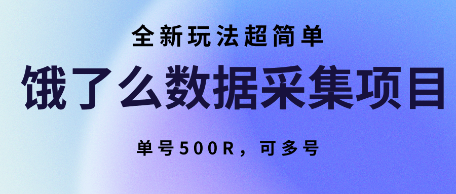 饿了么数据采集项目，全新玩法超简单，单号500R，可多号-董叔项目网
