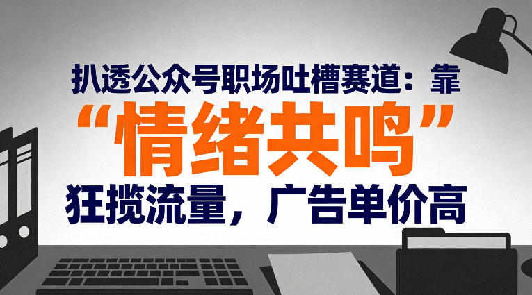 扒透公众号职场吐槽赛道：靠“情绪共鸣”狂揽流量，广告单价高-董叔项目网