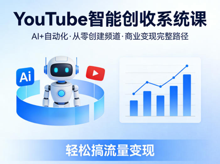 YouTube智能创收系统课,AI+自动化,从零创建YouTube频道并实现商业变现的完整路径,轻松搞流量变现-董叔项目网