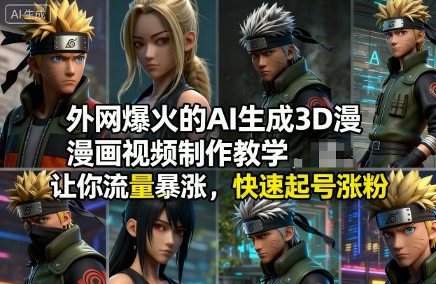 外网爆火的AI生成3D漫画视频制作教学,让你流量暴涨,快速起号涨粉!-董叔项目网