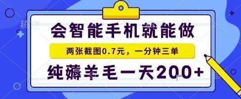 手机项目，二十秒一单，纯薅羊毛一天2张+做就有【揭秘】-董叔项目网