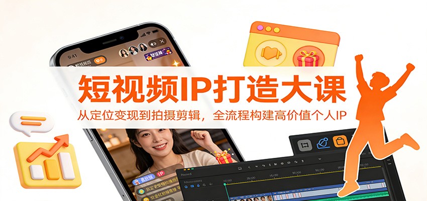 短视频IP打造大课:从定位变现到拍摄剪辑,全流程构建高价值个人IP-董叔项目网