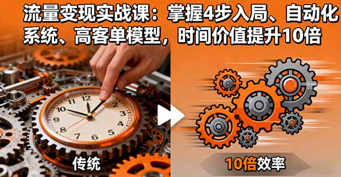 流量变现实战课:掌握4步入局、自动化系统、高客单模型,时间价值提升10倍-董叔项目网