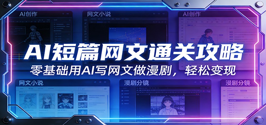 AI短篇网文通关攻略：零基础用AI写网文做漫剧，轻松变现-董叔项目网