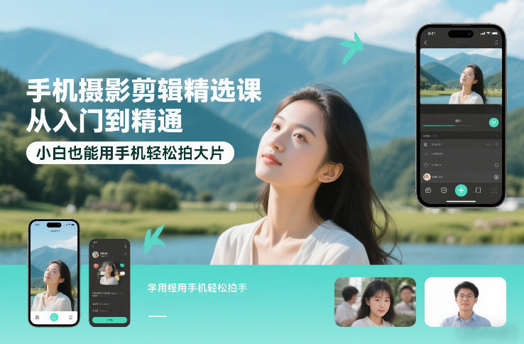 手机摄影剪辑精选课，从入门到精通，小白也能用手机轻松拍大片-董叔项目网