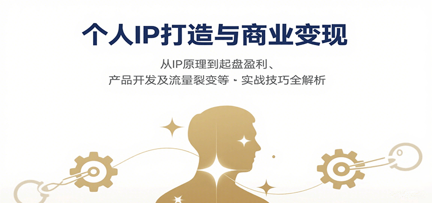 个人IP打造与商业变现，从IP原理到起盘盈利、产品开发及流量裂变等实战技巧全解析-董叔项目网