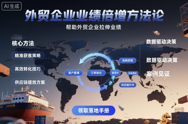 外贸企业业绩倍增方法论，帮助外贸企业拉伸业绩-董叔项目网