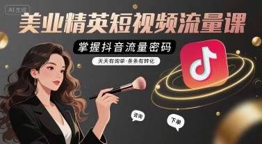 美业精英短视频流量课，掌握抖音流量密码，天天有询单，条条有转化-董叔项目网