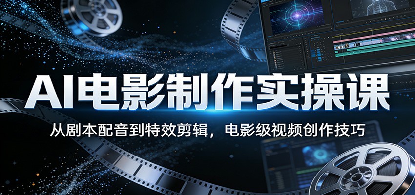 AI电影制作实操课：从剧本配音到特效剪辑，电影级视频创作技巧-董叔项目网