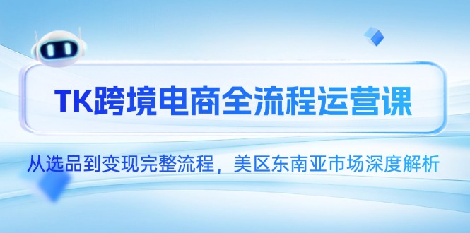 TK跨境电商全流程运营课，从选品到变现完整流程，美区东南亚市场深度解析-董叔项目网