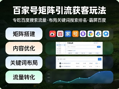 百家号矩阵引流获客玩法，专吃百度搜索流量，布局关键词搜索排名，霸屏百度-董叔项目网