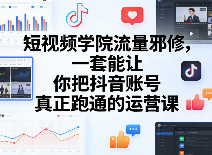 短视频学院流量邪修，一套能让你把抖音账号真正跑通的运营课-董叔项目网