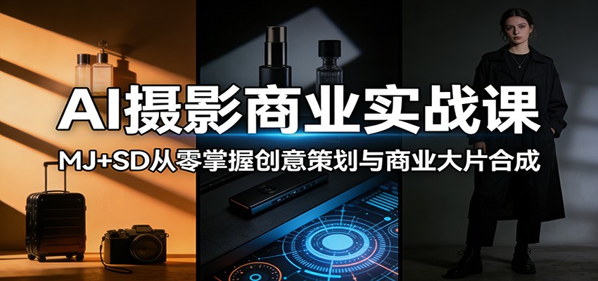 AI摄影商业实战课：MJ+SD从零掌握创意策划与商业大片合成-董叔项目网