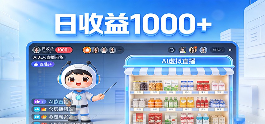 不用露脸不用说话，24小时自动卖货赚钱，全天自动直播，收益看得见-董叔项目网
