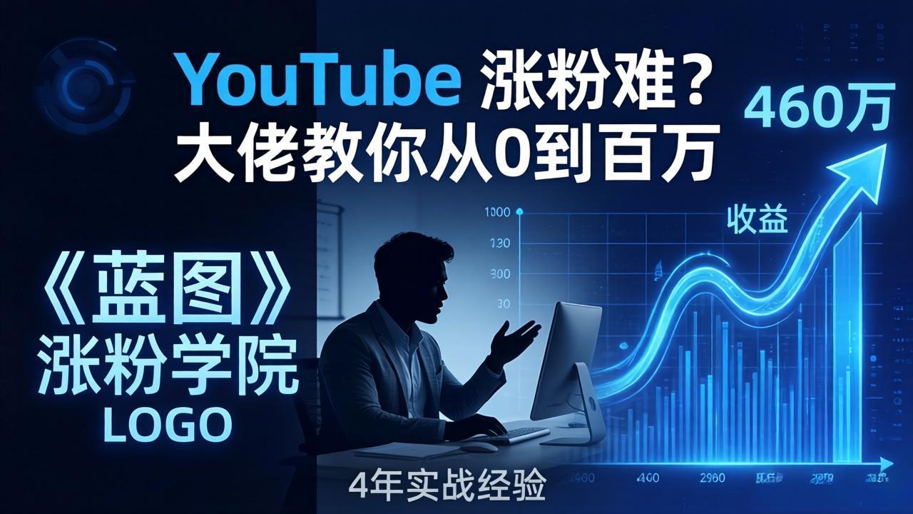 YouTube 涨粉难？《蓝图涨粉学院》：4 年赚 460 万的大佬教策略，从0到百万有路径！-董叔项目网