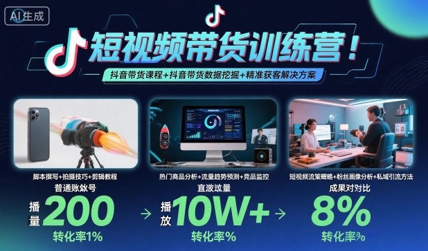 短视频带货训练营，抖音带货课程+抖音带货数据挖掘+精准获客解决方案-董叔项目网