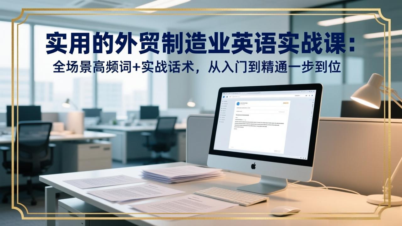 实用的外贸制造业英语实战课：全场景高频词+实战话术，从入门到精通一步到位-董叔项目网