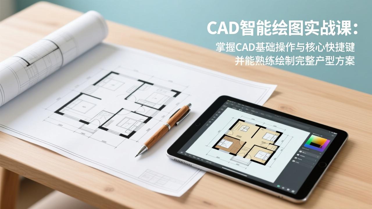 CAD智能绘图实战课：掌握CAD基础操作与核心快捷键，并能熟练绘制完整户型方案-董叔项目网
