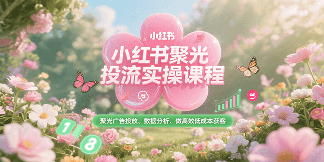 小红书聚光投流实操课程，聚光广告投放、数据分析、做高效低成本获客-董叔项目网