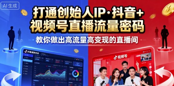 25年直播9-10两期线下课,打通创始人IP,抖音+视频号直播流量密码,教你做出高流量高变现的直播间-董叔项目网