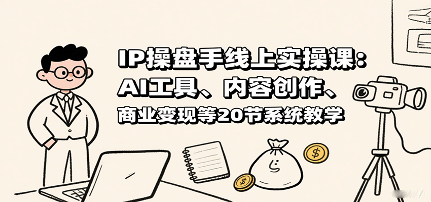IP操盘手线上实操课：AI工具、内容创作、商业变现等20节系统教学-董叔项目网
