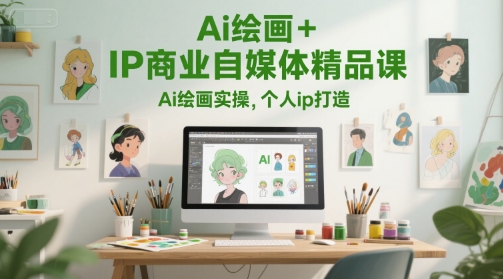 Ai绘画+IP商业自媒体精品课，Ai绘画实操，个人ip打造-董叔项目网