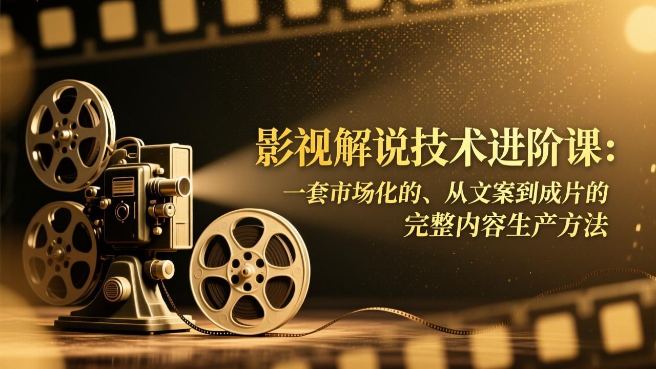 影视解说技术进阶课：一套市场化的、从文案到成片的完整内容生产方法-董叔项目网