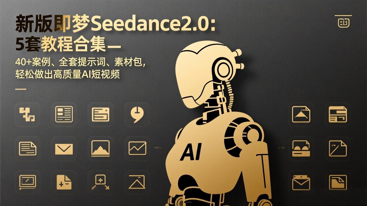 新版即梦Seedance2.0:5套教程合集,40+案例、全套提示词、素材包,轻松做出高质量AI短视频-董叔项目网