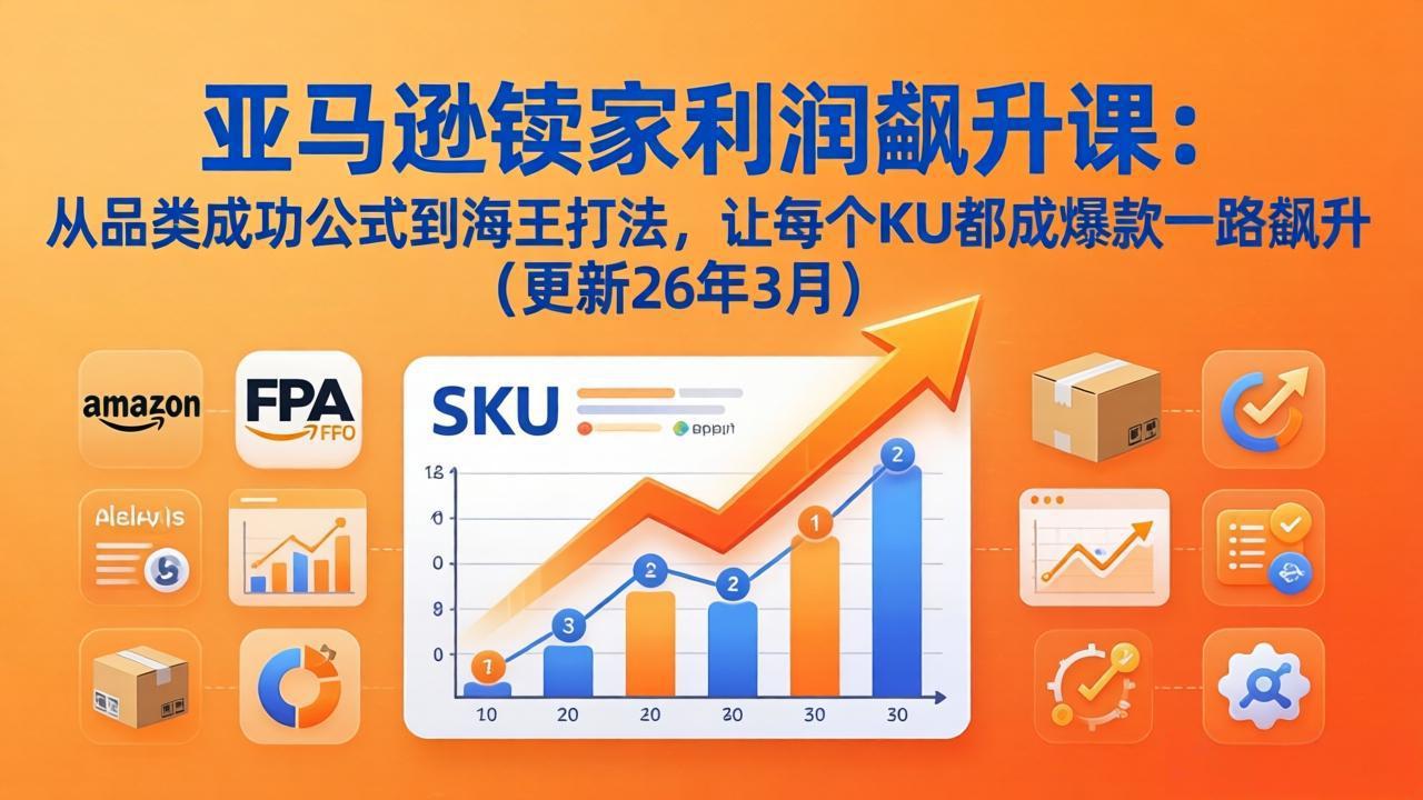 亚马逊卖家利润飙升课：从品类成功公式到海王打法，让每个SKU都成爆款一路飙升(更新26年3月-董叔项目网