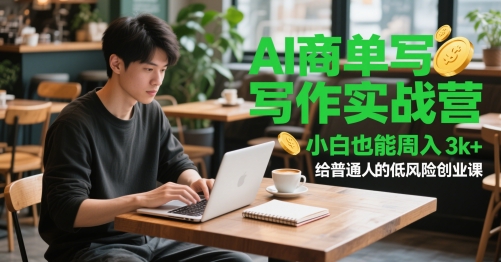 AI商单写作实战营，小白也能周入3k+，给普通人的低风险创业课-董叔项目网