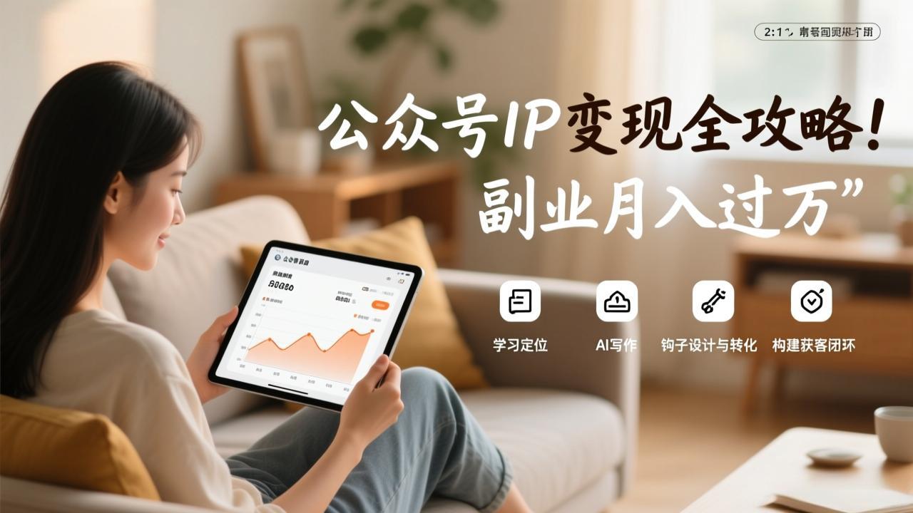 公众号IP变现全攻略，学习定位、AI写作、钩子设计与转化，构建获客闭环，副业月入过万-董叔项目网