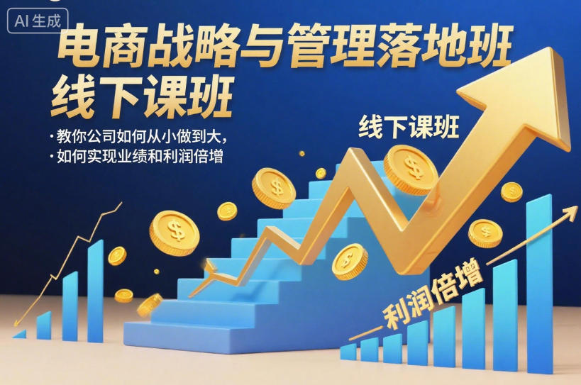 电商战略与管理落地班线下课,教你公司如何从小做到大,如何实现业绩和利润倍增【录音】-董叔项目网