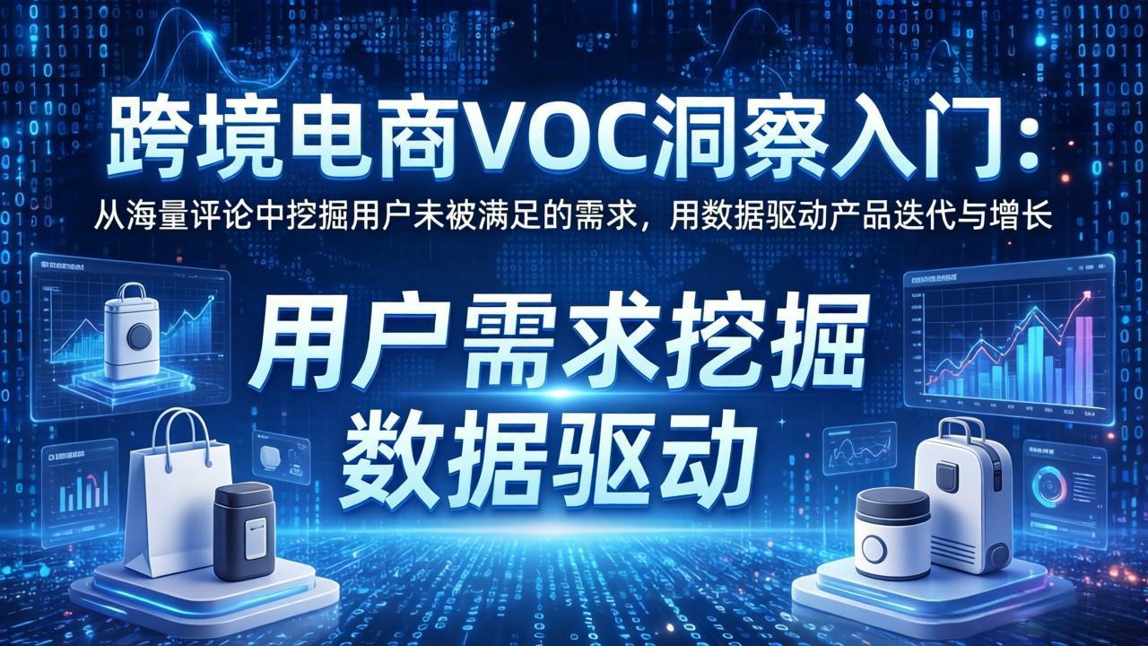 跨境电商VOC洞察入门:从海量评论中挖掘用户未被满足的需求,用数据驱动产品迭代与增长-董叔项目网
