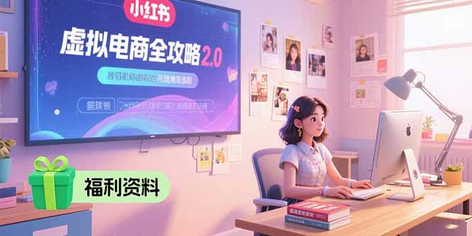 虚拟电商全攻略2.0，开店选品实操流程，账号定位、货源发布、笔记发布技巧-董叔项目网