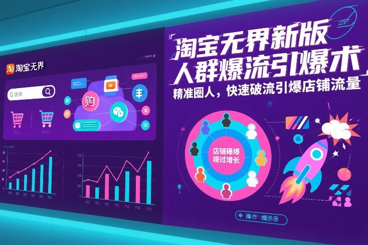 淘宝无界新版人群爆流引爆术,精准圈人,快速破流引爆店铺流量-董叔项目网