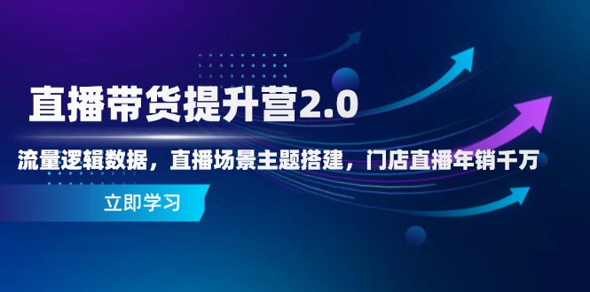 直播带货提升营2.0：流量逻辑数据，直播场景主题搭建，门店直播年销千万-董叔项目网