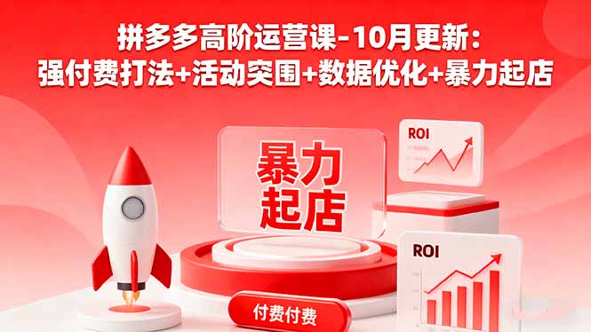 拼多多高阶运营课-10月更新：强付费打法+活动突围+数据优化+暴力起店-董叔项目网